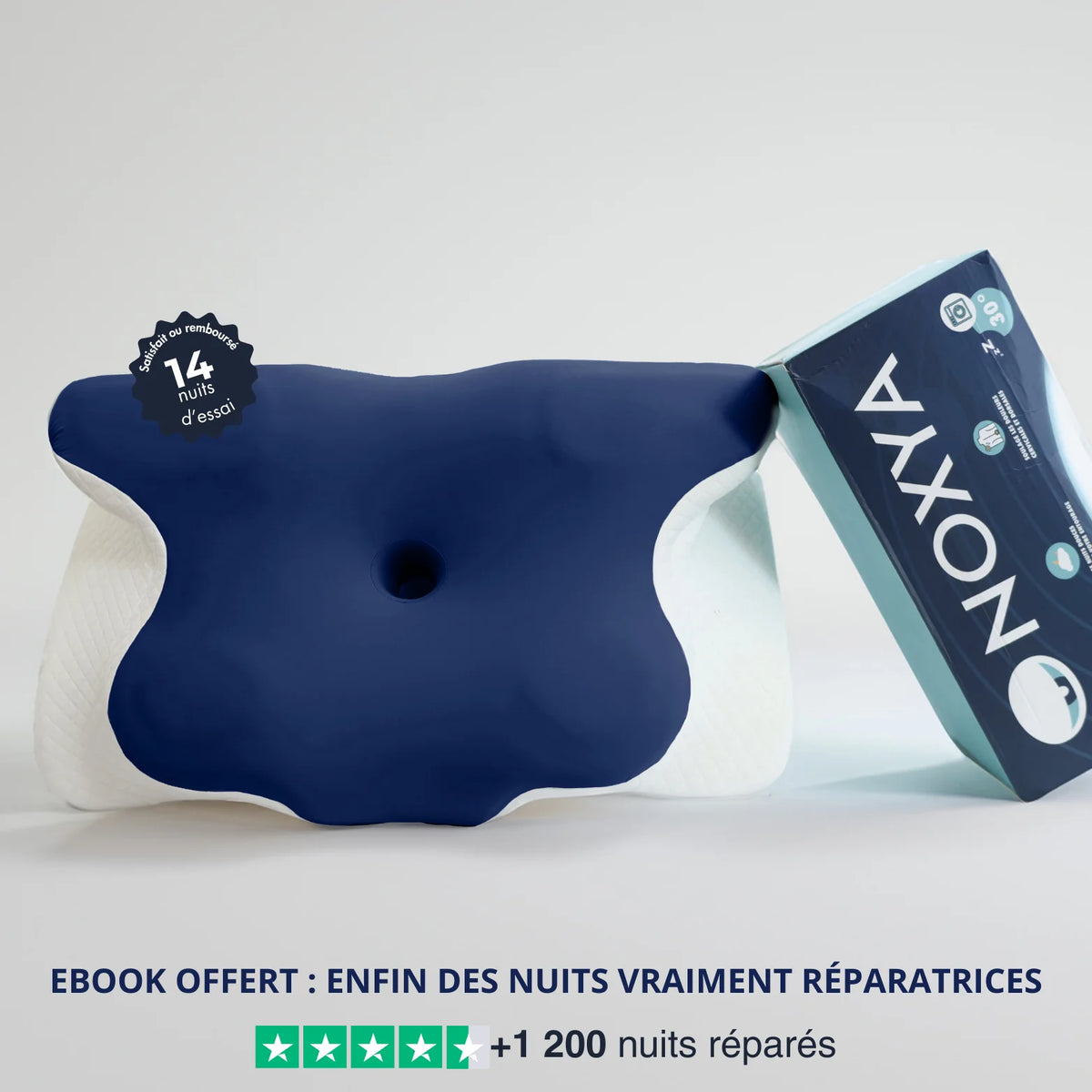 Oreiller premium nuits réparatrices, anti-ronflements et anti-douleurs